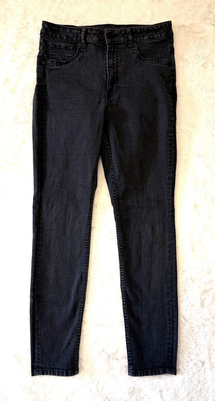 H&M Curvy &Denim Black Jeggings High Waist Ankle Length Womens Size 10